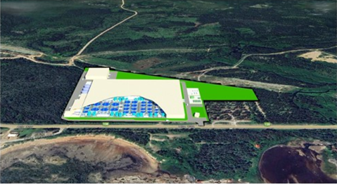 Simulation de plan en vue aérienne du projet